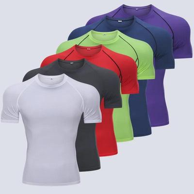 Schnelltrocknendes Kompressions-Sport-T-Shirt für Herren für Basketball, Fußball, Laufen und Training