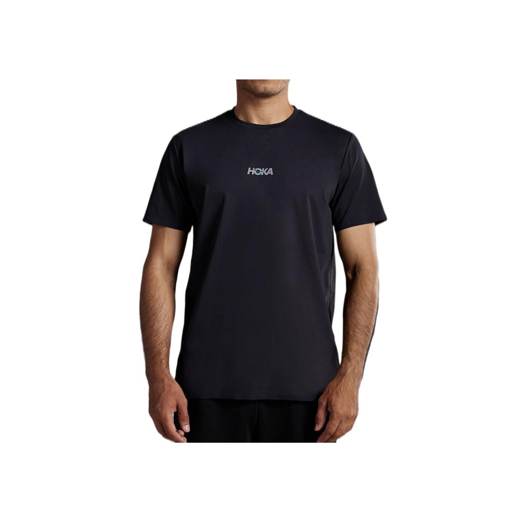 Hoka One One M Tech Short Sleeve Round Neck Skin-Friendly T-Shirt Men Tops 1171810-BKSV M