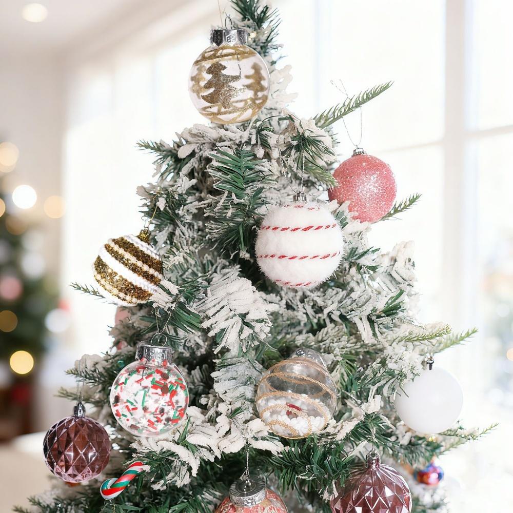 9pcs 6cm Christmas Ball Ornaments DIY Painting Christmas Balls Decoration Xmas Tree Pendent New Year Home Party Supplies
