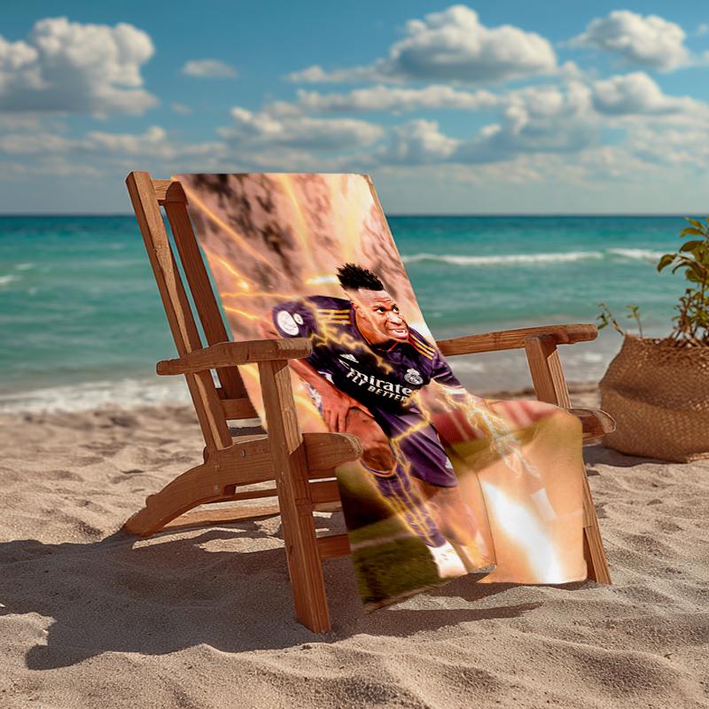 Vinicius Junior Fashion Beach Towel: Ideal for Summer Adventures Soft, absorbent and quick drying suitable for swimming and bathing