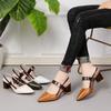 Sandals women's summer new models with bag head pointed one-word buckle strap shoes shallow thick heel high heels
