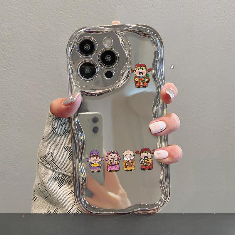 Anwendbar auf Apple 15 Handyhülle Iphone14 Fünf-Götter-Halterung 13/12 Versilbert 11 Vollabdeckung Sturzsicher 7/8 Weich