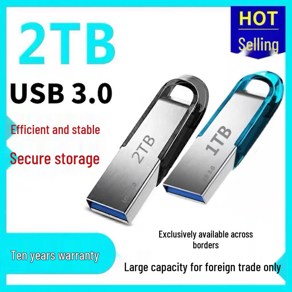 Metal USB Flash Drive Keychain - 8GB, 16GB, 32GB, 64GB, 512GB, 1TB, 2TB