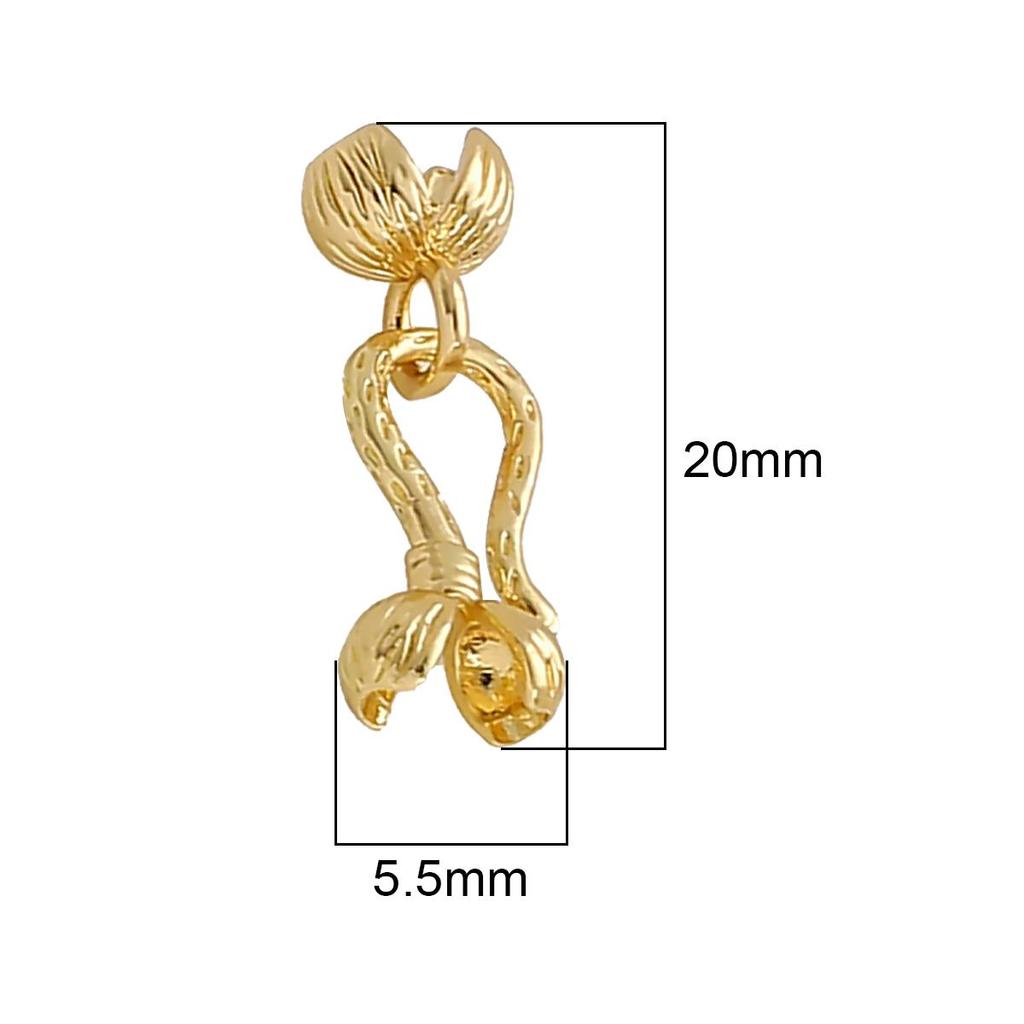 Copper Flower Bud Closure Clasps Charms DIY For Women Earring Making Supplies for DIY Jewelry Making