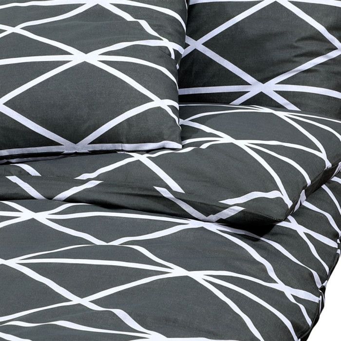 VidaXL Ensemble de housse de couette Gris 200x200 cm Coton 136059