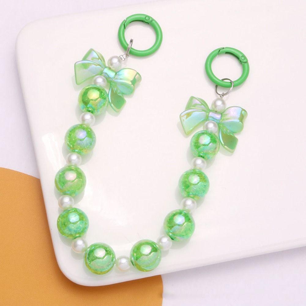 Hanging Cord Bow Beaded Bag Pendant Colorful Bowknot Phone Strap Beaded Bag Pendant  Girls