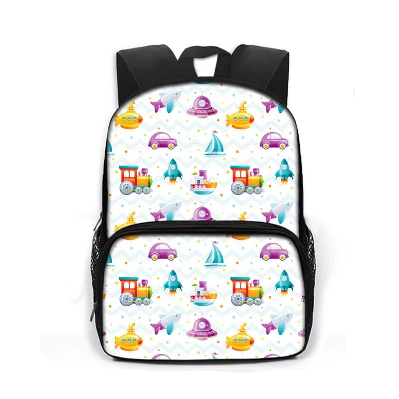 Kinder Kleuterschooltas Cartoon Schoolrugzak Kleine Dagrugzak 16 Inch Locomotief Trein Kinderen Schooltassen voor Jongens Meisjes Boekentas