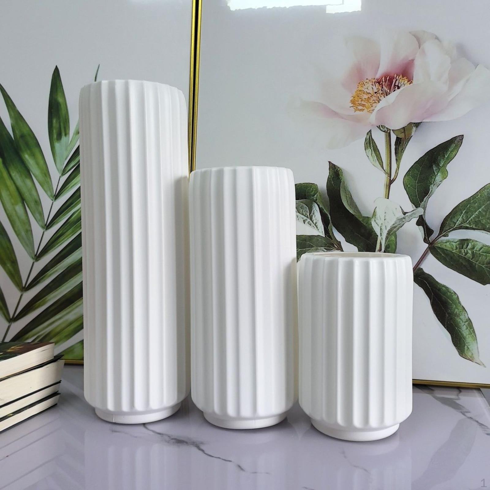 

3 Pieces Tall Floor Vases Centerpieces Home Decor Flower for Mantel Shelf Farmhouse белый