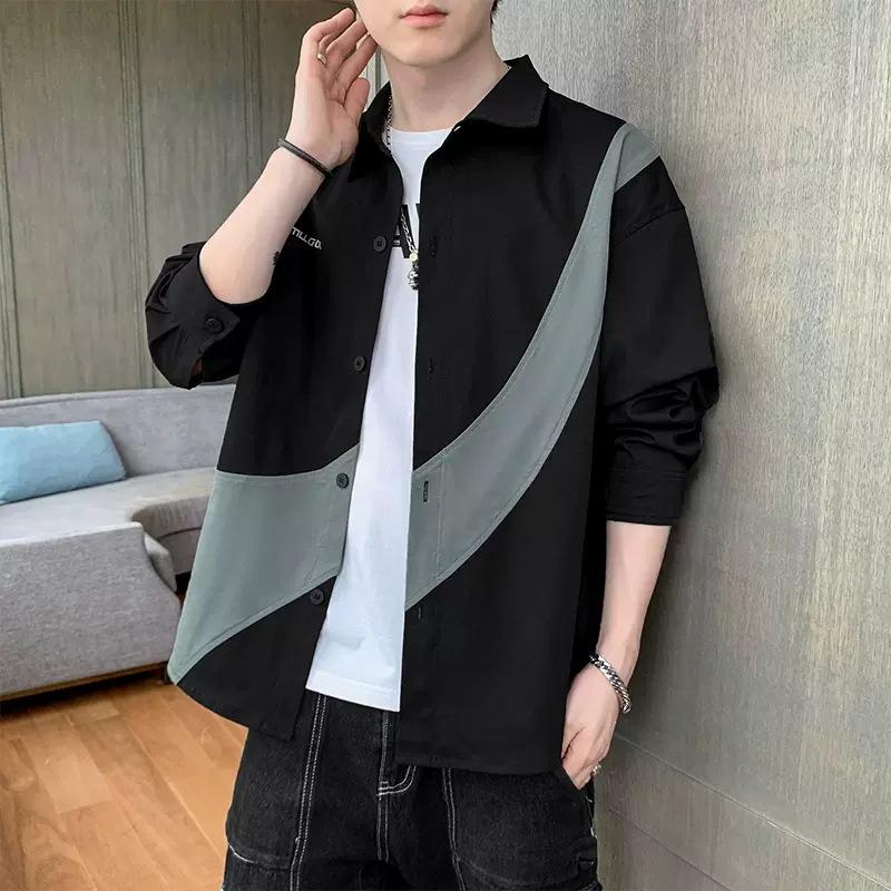 

Мужская весенне-осенняя новая модная брендовая куртка в стиле пэчворк, повседневная 3XL