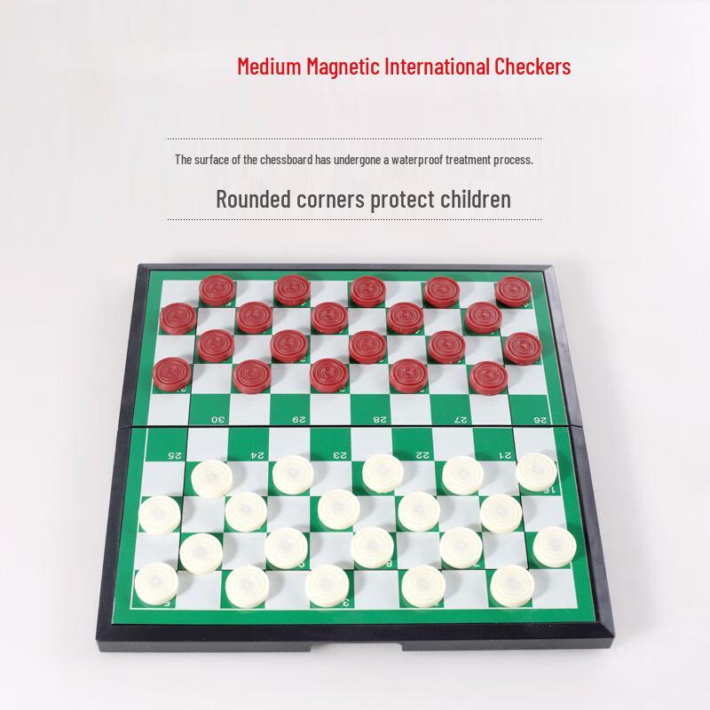 

Brangdy 100-Square Magnetic Folding International Checkers Set