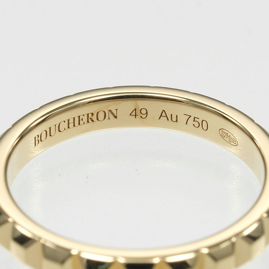 Boucheron Quatre Court Paris Medium Ring K18 Yellow Gold #4.9(US Size) 3.35g Women Used