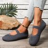 Fashion Autumn New Womens Fashion Round Toe Flat Non-Slip Womens Shoes Solid Color Mesh Shallow Mouth Slip-On Women Shoes Large Size