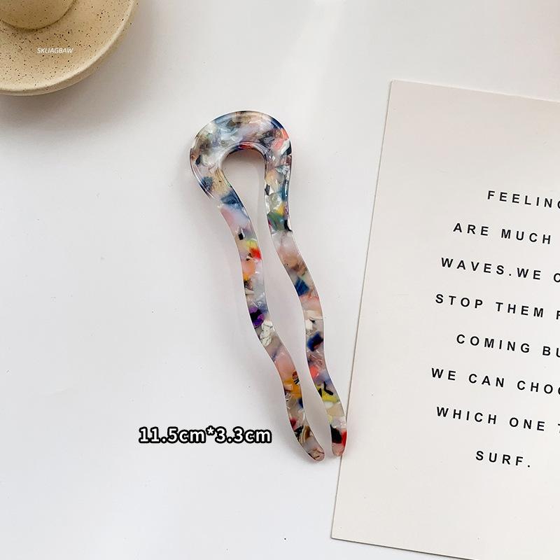 Mode Haarstäbe Haarspangen für Frauen Bunte Marmorstruktur Acetat Haarspange Mädchen Haaraccessoires Haarstäbe Neu
