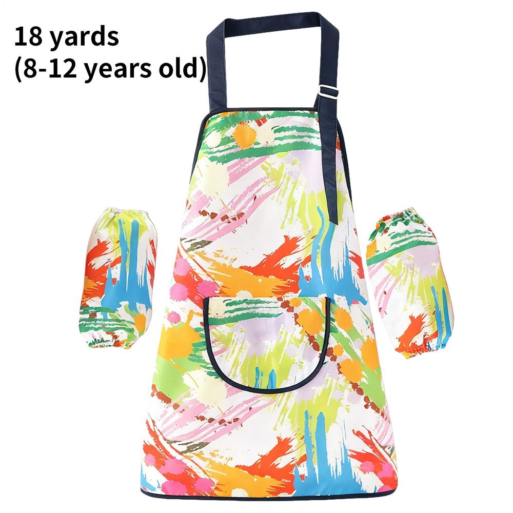 Toddler Apron Adjustable Waterproof Bib With Sleeves Kids Aprons Painting For Boys Girls Ages 2-12 Baking Cooking Classroom Home