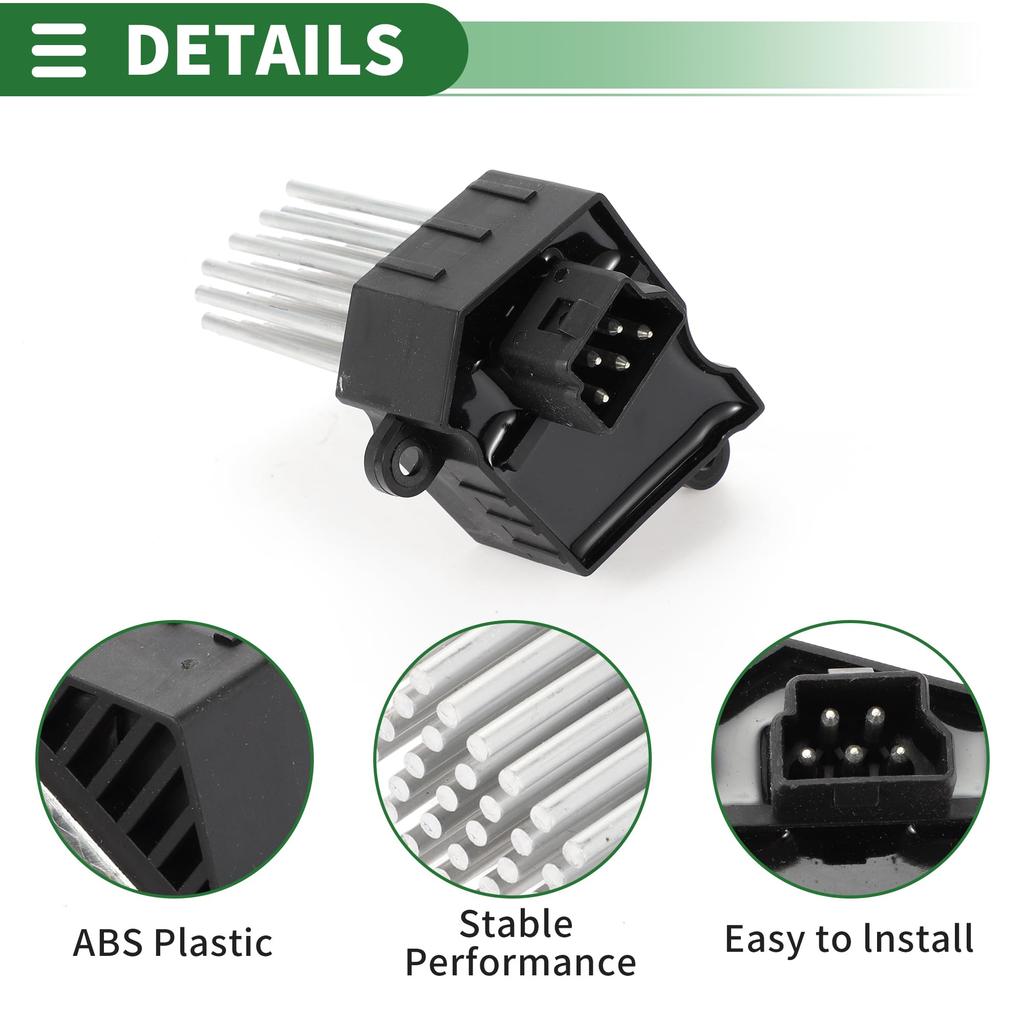 Motoforti HVAC Blower Motor Resistor for Range Rover MK III 2002-2012, Metal ABS Heater Blower Resistor, Black, Part Number JGO000021