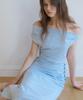 Riorg Wa Unbalanced Drape Sleeveless Ops Sky Blue