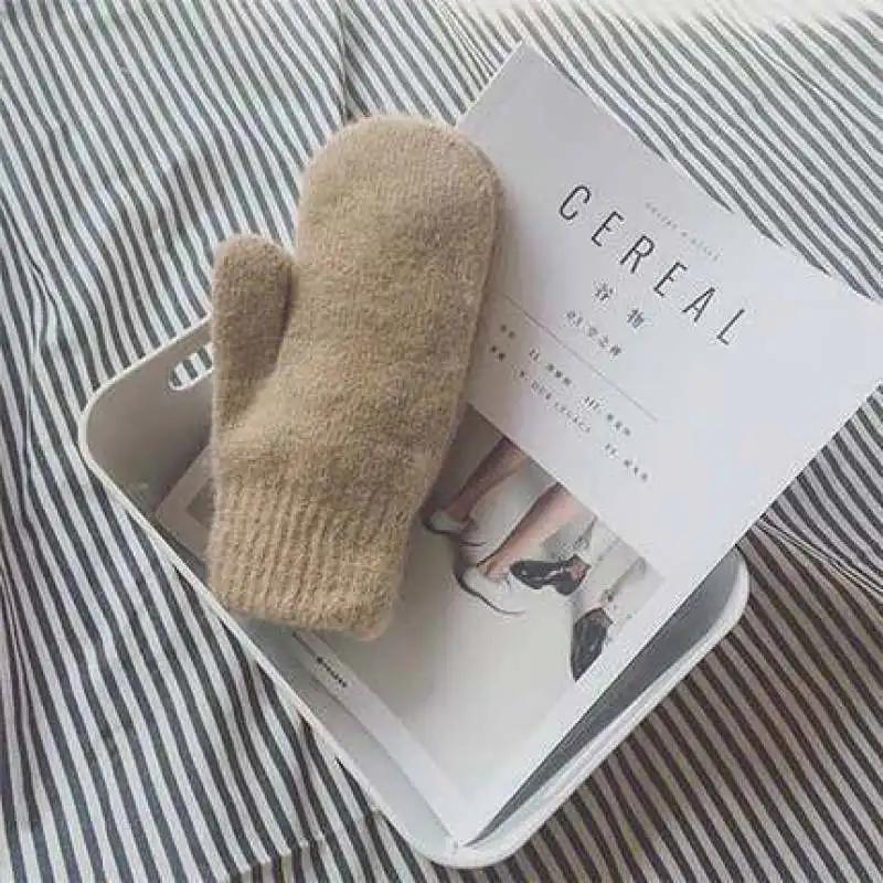 Women's Winter Warm Plus Fleece Lined Elastic Soft Full-Finger Gloves CuteStyle