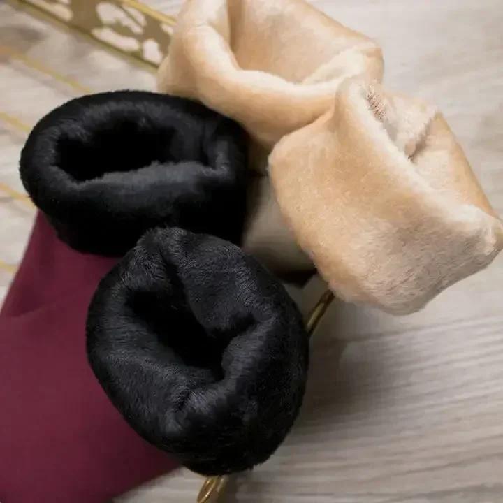 1/5pairs Winter Warm Solid Women Socks Thicken Thermal Socks Wool Cashmere Black Skin Seamless Snow Sock Velvet Unisex Socks