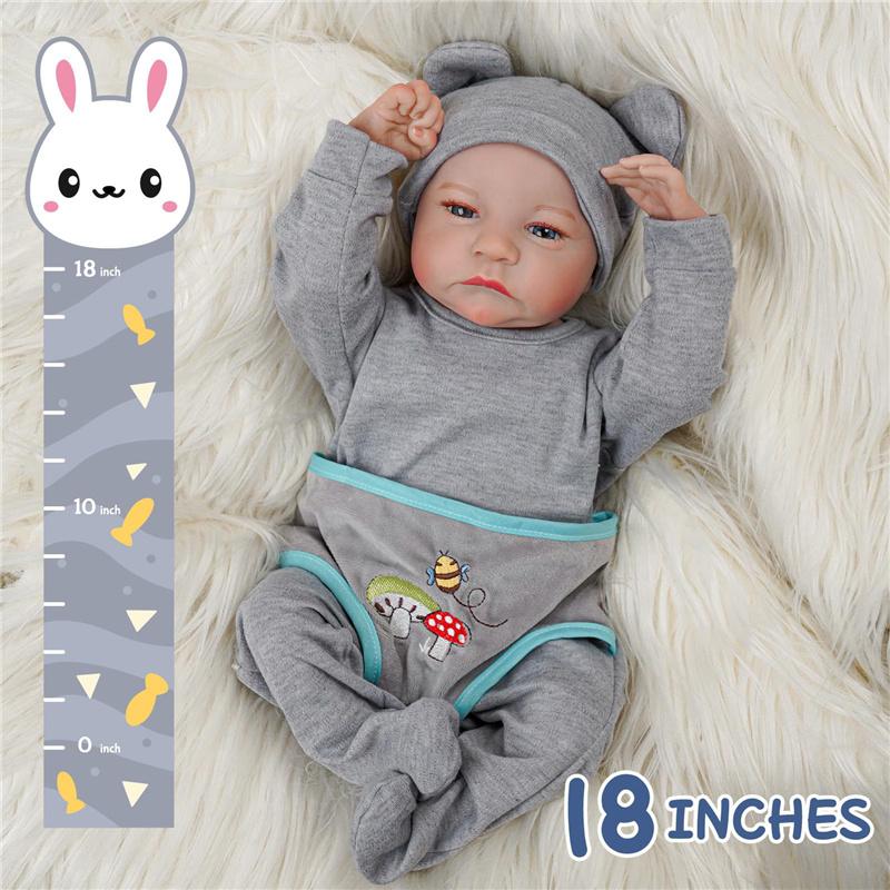 45CM Reālistiska Reborn Bērnu Lelle Roka Īpaši Reālistiska 3D Roku apgleznota Dzīvībai līdzīga Kolekcionējama Vinila Lelle Dāvanai