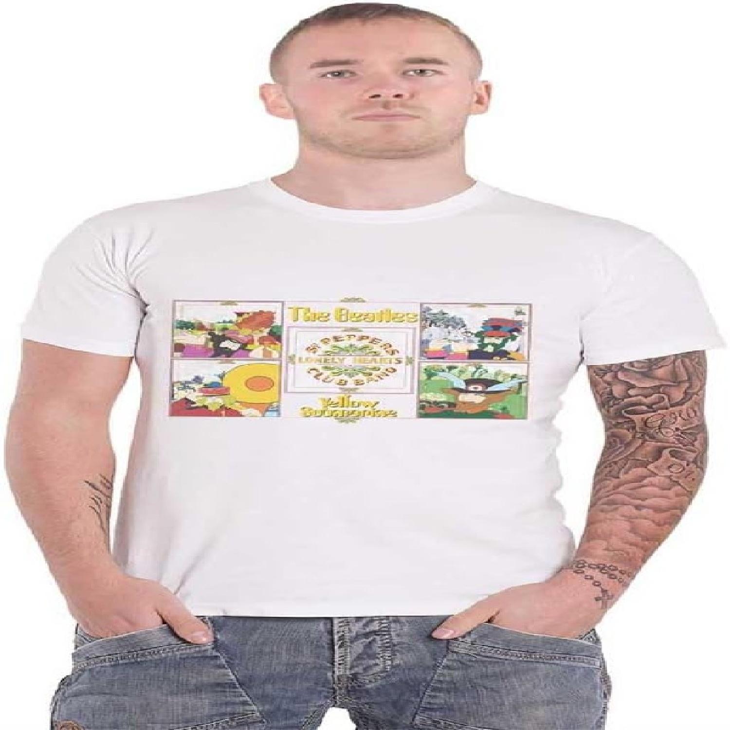 

The Beatles T Shirt Yellow Submarine SGT Pepper Band Official Mens White Size XL XXXXXL білий
