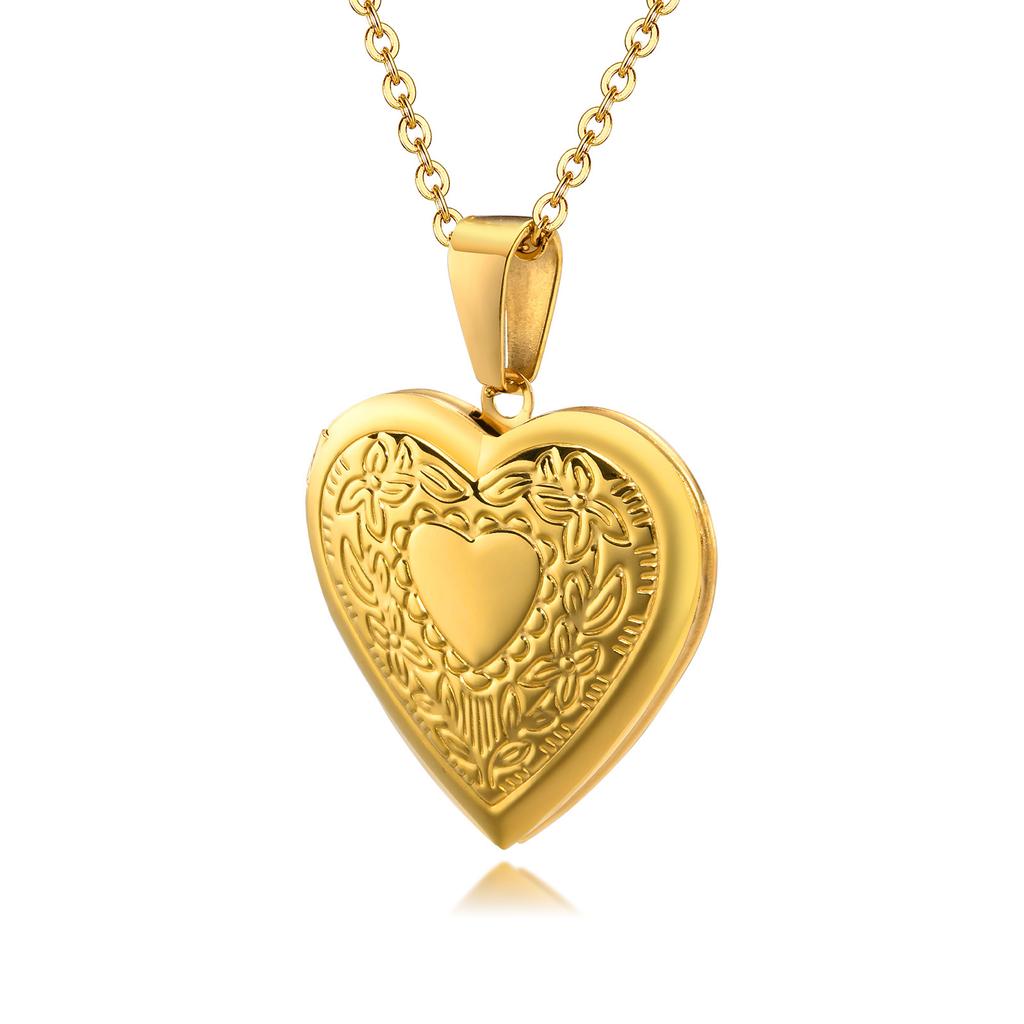 Stainless Steel Jewelry Custom Photo Frame Heart Locket Necklace Women Memory Romantic Love Pendant For Promise Keepsake Gift