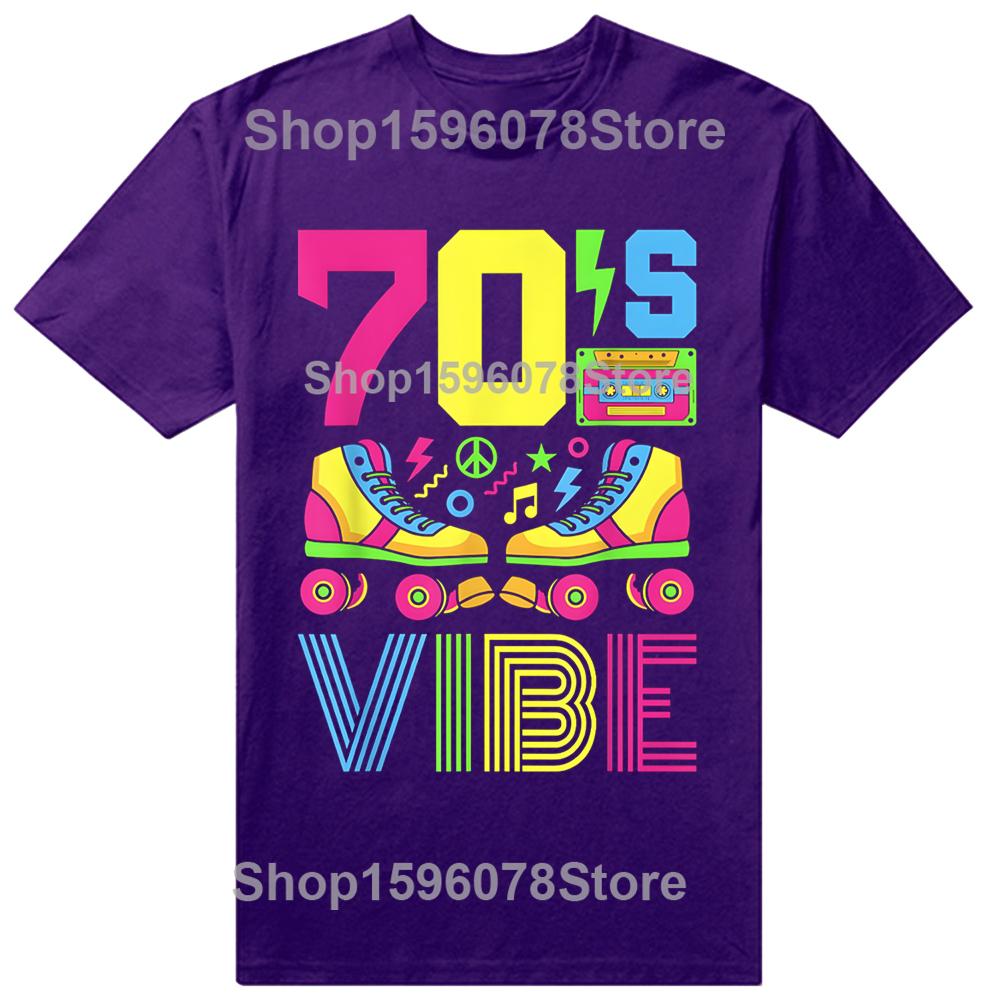 Funny 70s Vibe 1970s Fashion Theme Party T Shirts Men Cotton Humor Streetwear Tee Short Sleeve Unisex Loose Crewneck Clothing