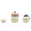Portable Travel Tea Set: Quick-Brew Pot with Three Cups - Custom Logo Corporate Gift