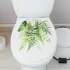 Self-adhesive Tropical Green Leaves Toilet Stickers for Bathroom Home Decor