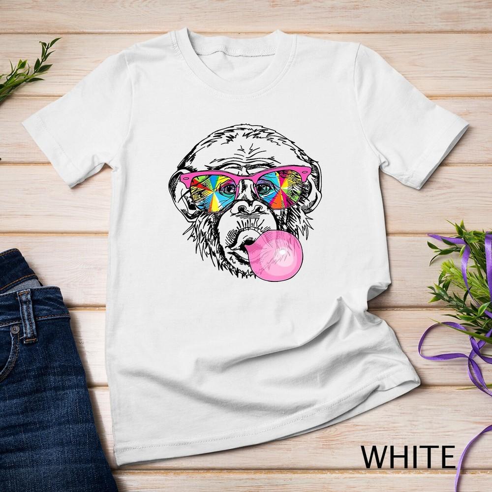 Funny Monkey In a Rainbow Glasses T-Shirt Unisex T-shirt