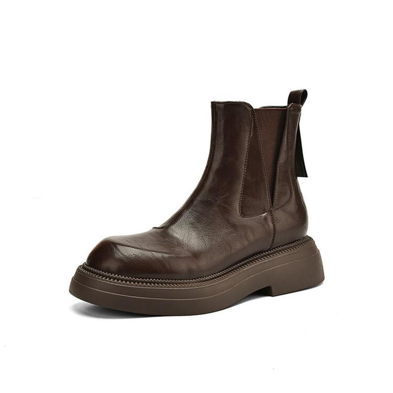 Fashion New Autumn Winter Women Boot Platform Shoes for Women Round Toe Short Boots Fashion Boots Chunky Heel Knight Boots Handmade