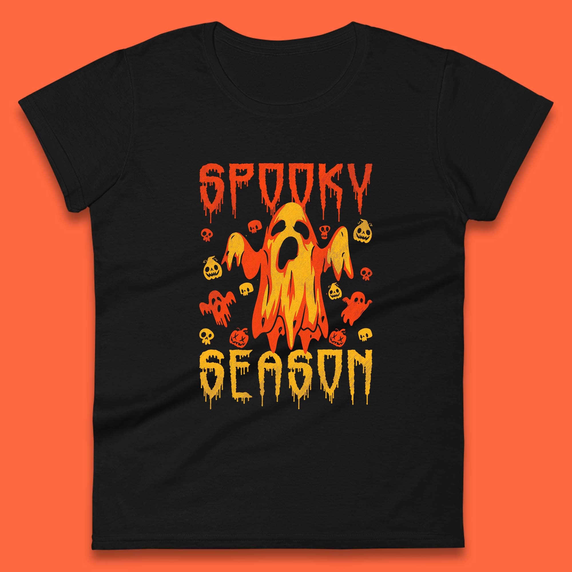 Spooky Season Halloween Ugly Scary Boo Ghost Halloween Vibes Womens Tee T Shirt Mens Tops Unisex Top M