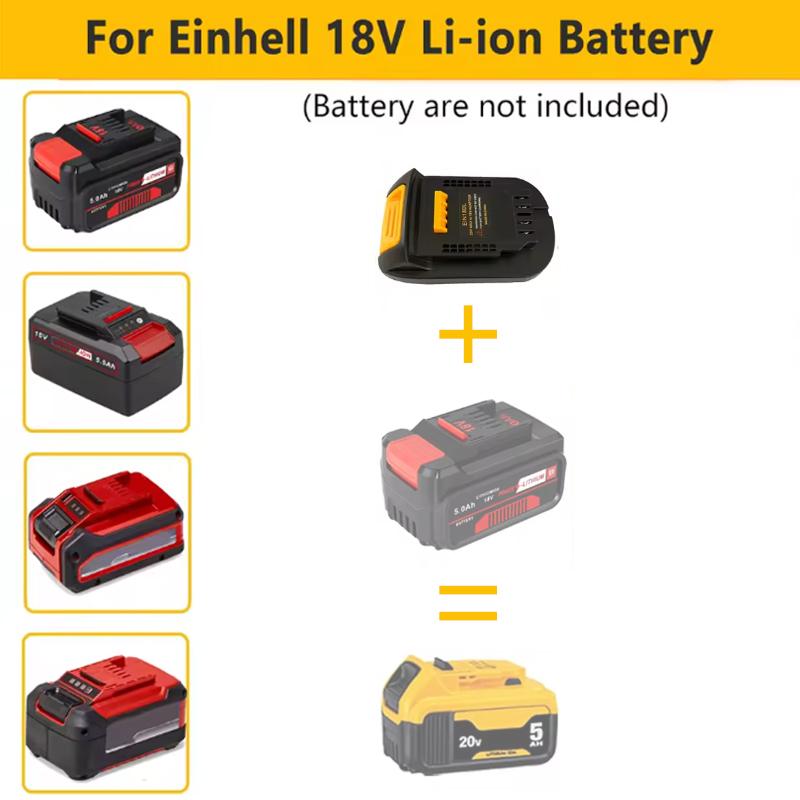 For Einhell To for Dewalt Adapter for Einhell 18V Li-ion Battery Converter To for Dewalt 20v Battery Cordless Power Tools Drill