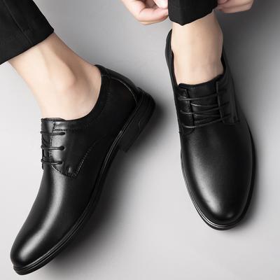 High Quality Men's New Cowhide Business Casual Leather Shoes Fashion Classic Men Black Lace Up Comfortable Low Top Men's Shoes