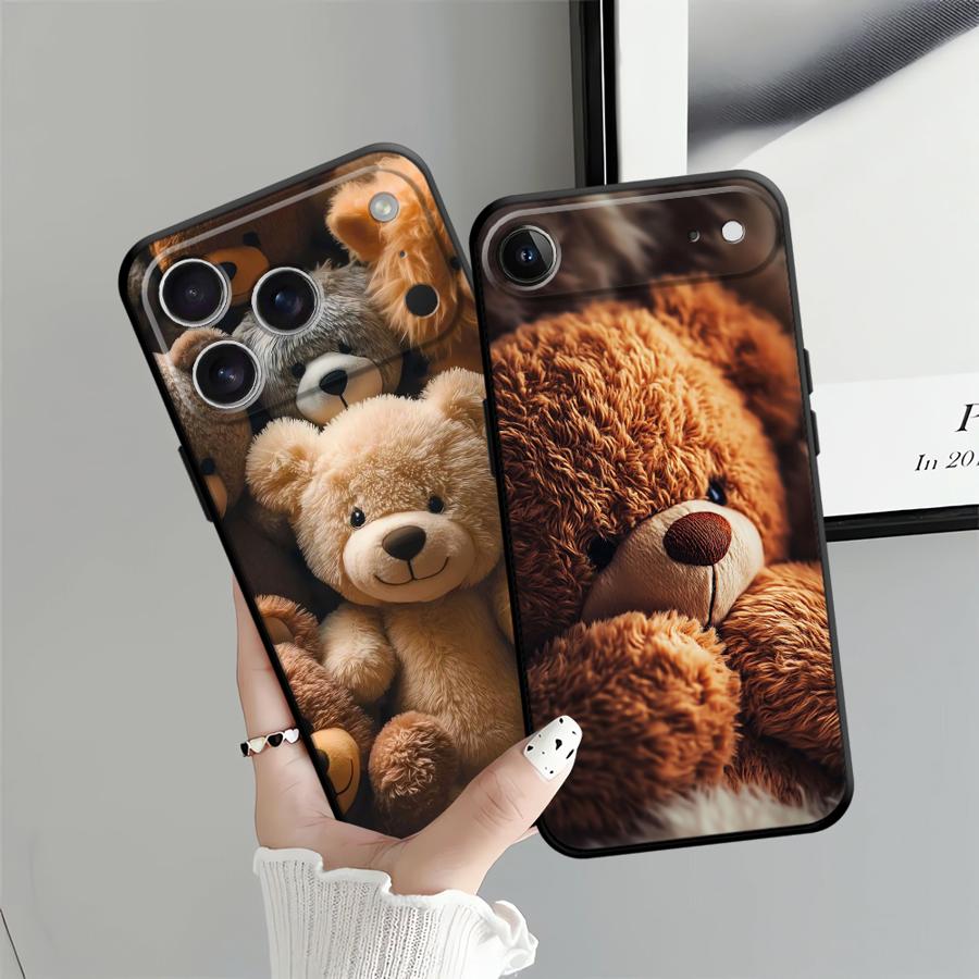 Funda Phone Cover Case for Apple iPhone 17 Pro Max Air 16 XR XS MAX 12 14 11 15 Pro 7 8 13 Simple Bear