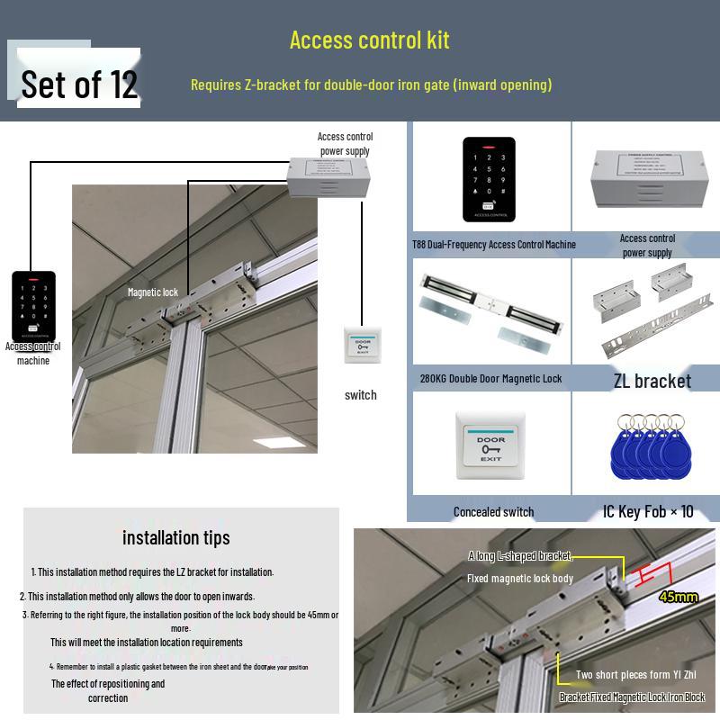 Dual-Frequency Waterproof Access Control System with Touch Password & NFC ID Card Reader