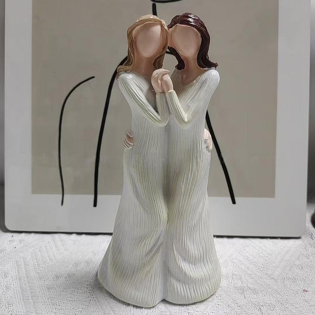 Sister Friendship Statue: Best Friend Gift–Girls Holding Hands Desk Decor