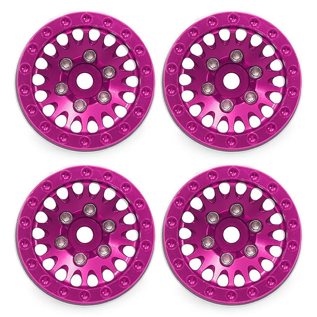 4pcs 1.0 Inch Beadlock Wheels for 1/18 Remote Control Crawlers SCX24 and TRX4M Remote Control Car Parts