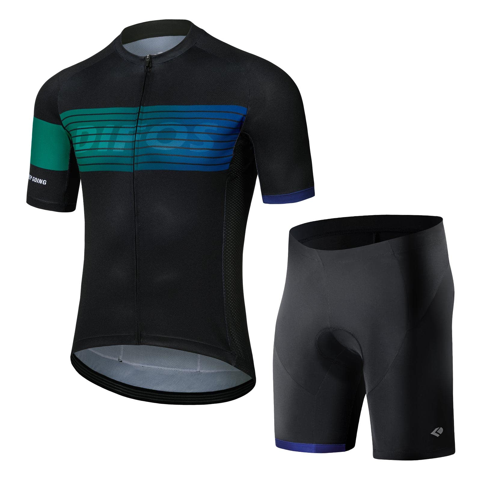 

DIFOS Short Sleeve Cycling Jersey Top and Cycling Size S Men s Set, Bottoms, Spring/Summer Wear, Reflective, Non-Slip, Elastic, Sweat-Wicking, чёрный