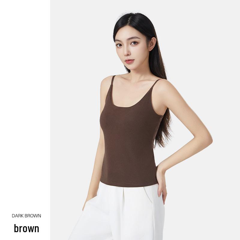 

Женская бархатная майка на U-образном вырезе с маслом камелии - Теплое бесшовное осенне-зимнее нижнее белье M (90-110 lbs) коричневый