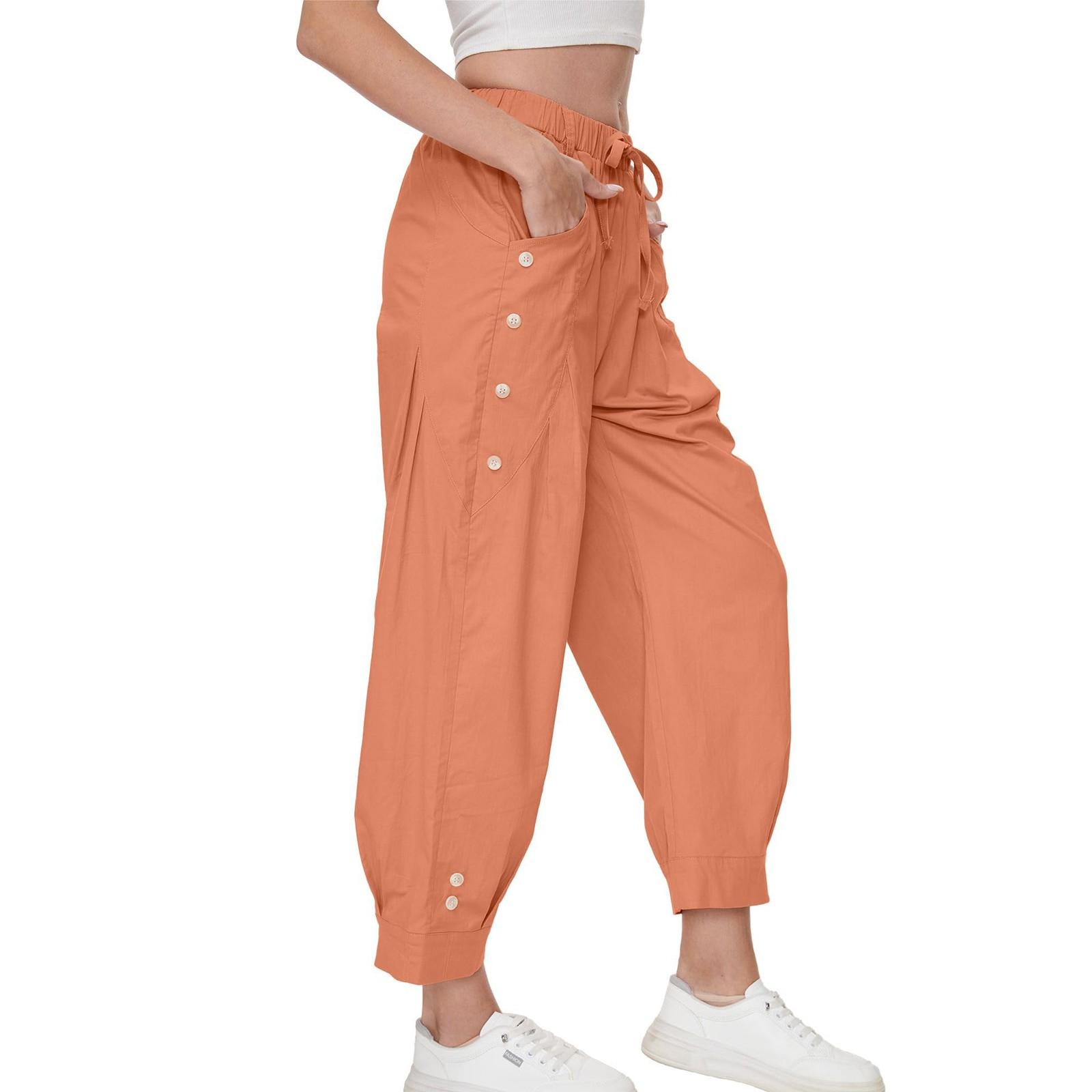 Женские эластичные брюки с высокой талией — фото 9