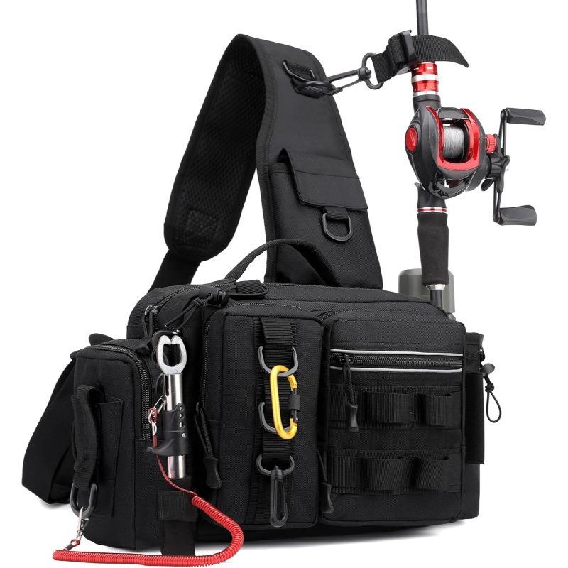 New Model Multi-functional Lure Backpack, Large Waist Bag, Tactical Cross-body Bag for Fishing, Fishing Rod Bag, Outdoor Bag