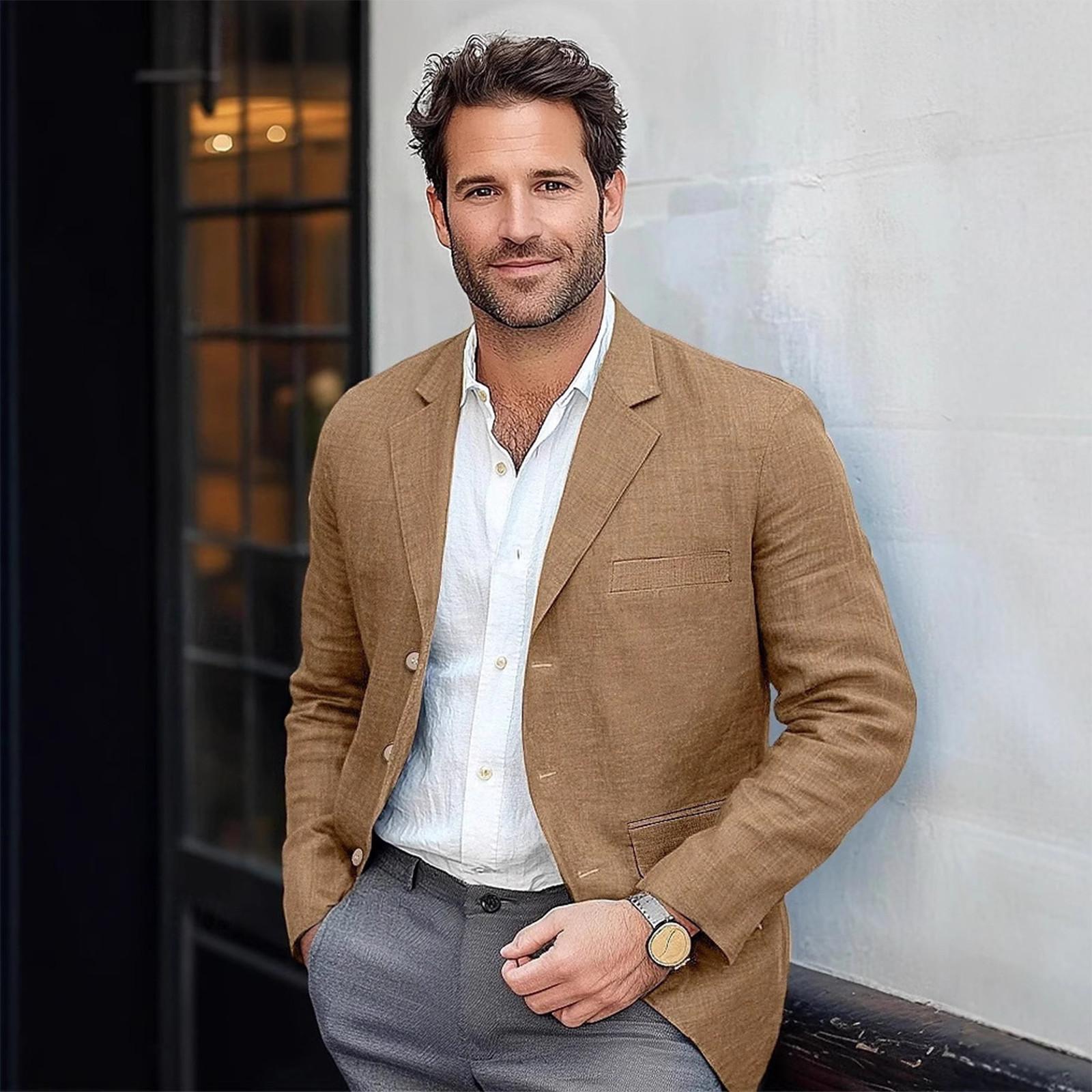 

Мужской однобортный британский модный повседневный пиджак молодежный костюм L