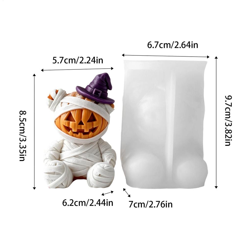 Halloween Silicone Molds Cute Pumpkin Bear Reusable DIY Easy Release Silicone Craft Molds For Home Bakery Family Members DIY