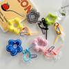 Creative Lanyard Fabric Flower Keychain Accessories Cute Backpack Ornaments Pendant Keyring Jewelry Lanyard Strap