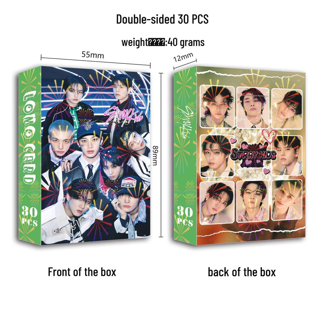 Stray Kids Celebrity Double-Sided Photo & LOMO Card Set (30 Greeting Cards)