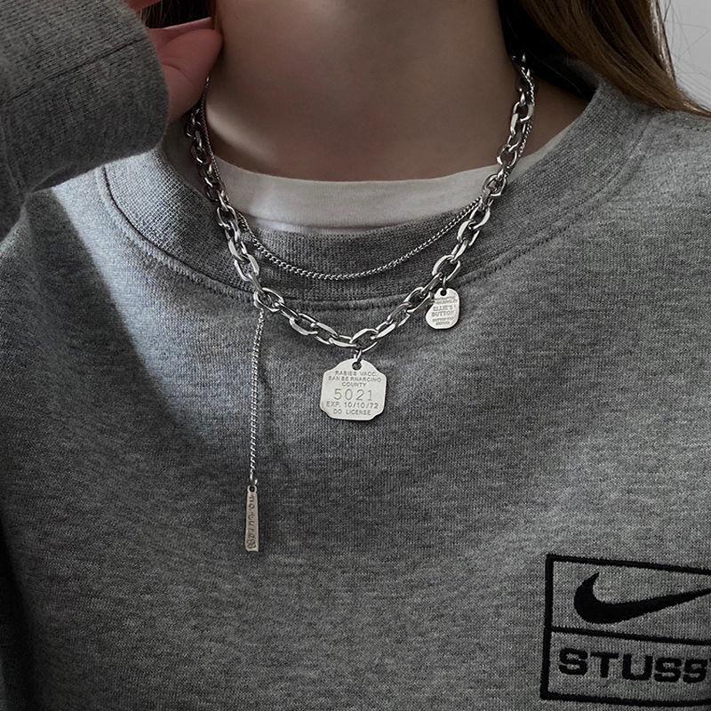 2022 Summer Trend: Unisex Ins Hip-Hop Titanium Steel Coin Necklace