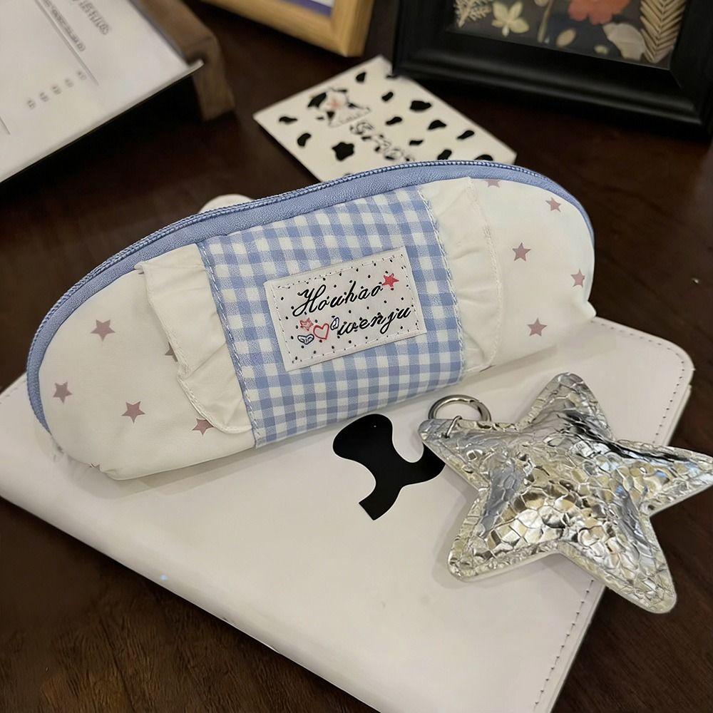 Dot Pattern Student Stationery Bag Multi-functional Makeup Pouch Cute Pencil Case