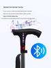 Smart Multi-Functional Telescopic Cane with Radio, Non-Slip Grip, LED Light, and Four-Legged Aluminum Alloy Base for Seniors.