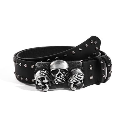 Designer Punk Gürtel für Damen Hohe Qualität Luxusmarke Totenkopf Nieten Unisex Taille Herren Gürtel Goth Gürtel für Jeans