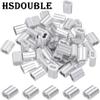 1-100Pcs Double Hole Cable Crimp Sleeve M1 to M12 Wire Ferrules 8-Shape Aluminum Cable Stopper Crimp Rope Hardware Accessories